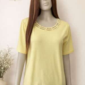 Golden Glow Lattice Neck Top